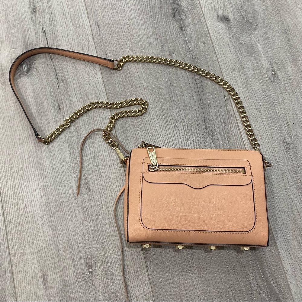 Rebecca Minkoff Avery Saffiano Nude Crossbody Bag